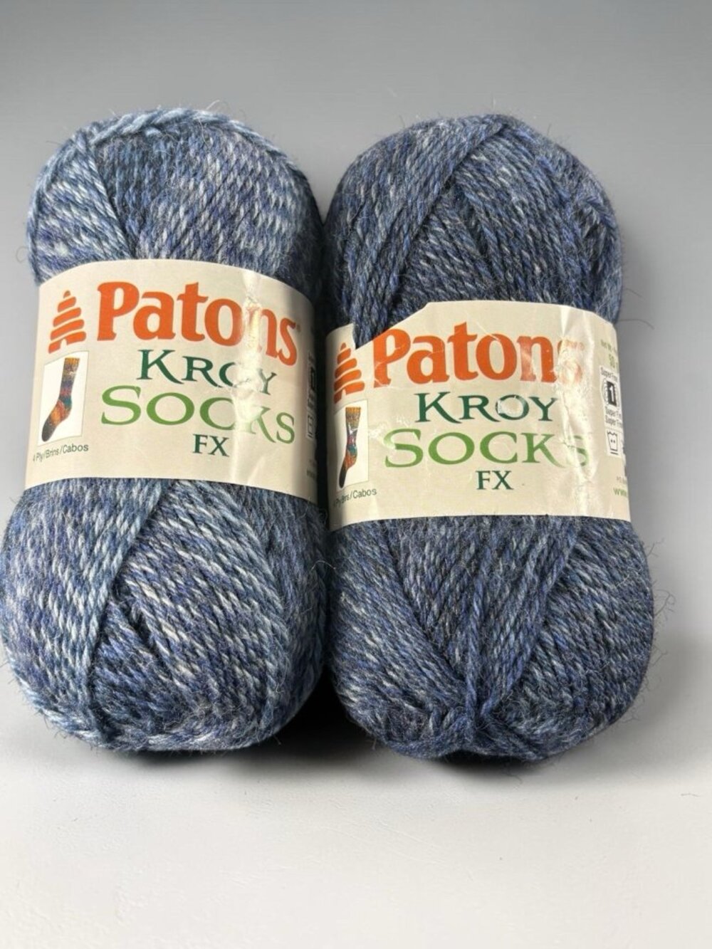 Patons Kroy Socks FX Cadet Colors 57110 Wool Nylon Yarn 2 Skeins 332 Yards